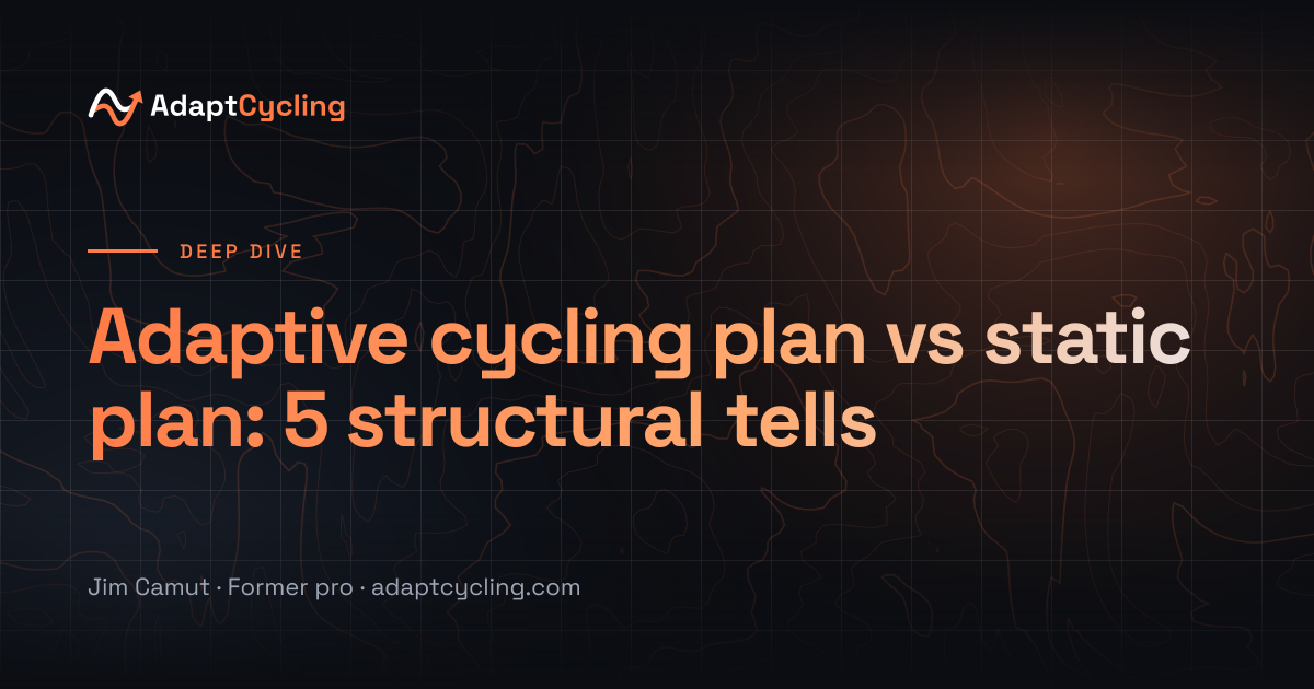 Adaptive cycling plan vs static plan: 5 structural tells