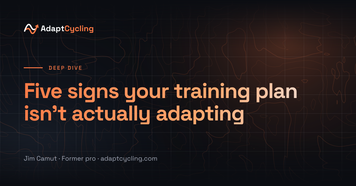 Five signs your training plan isn't actually adapting